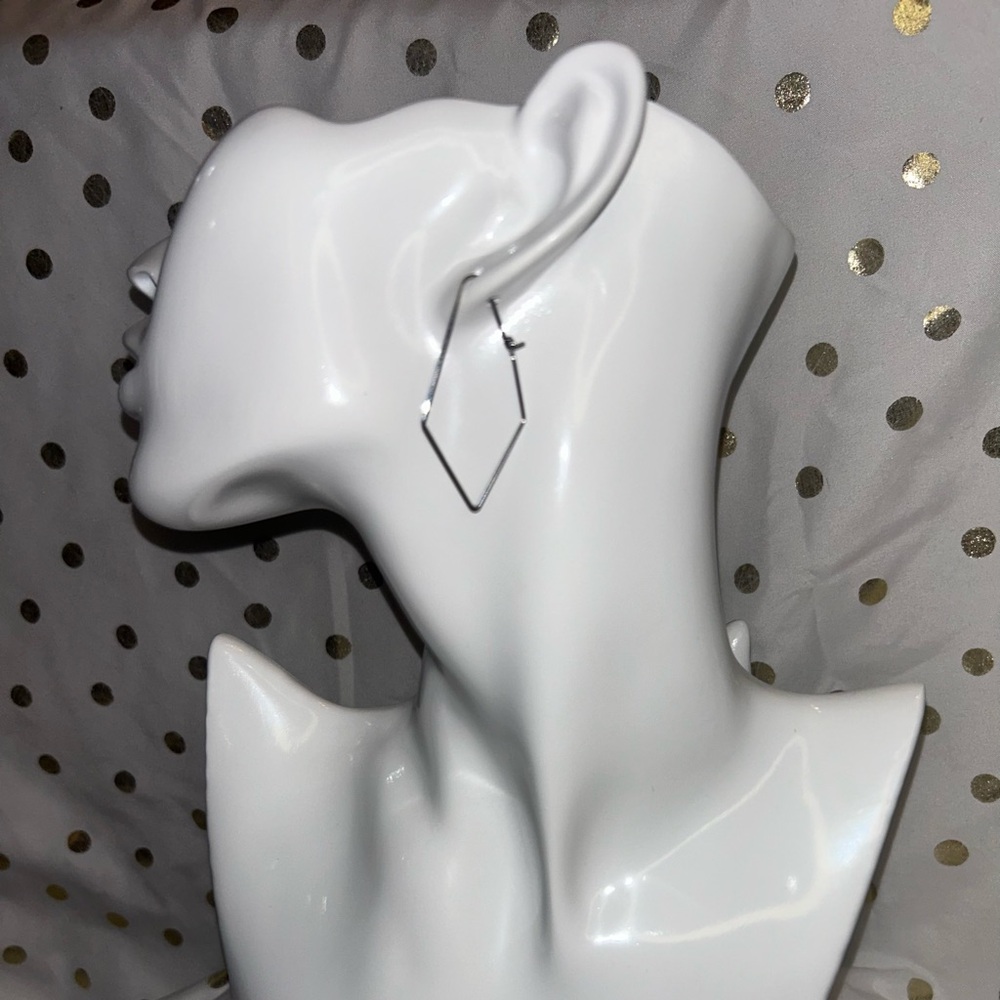 Sseko Fair Trade Silver Geometric Hoop Earrings
